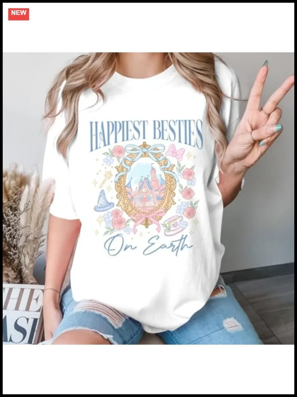 Magical Family Vacation Graphic Tee - Happiest Besties Shirt 100% Cotton Casual